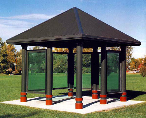 Skylark Shelter Systems - Renaissance Waiting Shelter ST-4 with Windscreens